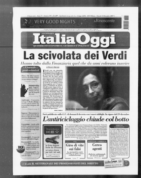 Italia oggi : quotidiano di economia finanza e politica